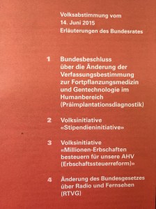 S Abstimmigsbüechli für de 14. Juni