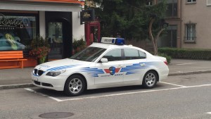 Es Polizeiauto a de Landstroos